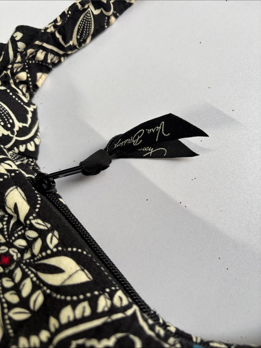 Vera Bradley Black & Cream Floral Shoulder Bag with Multicolor Stripe - Picture 3 of 7